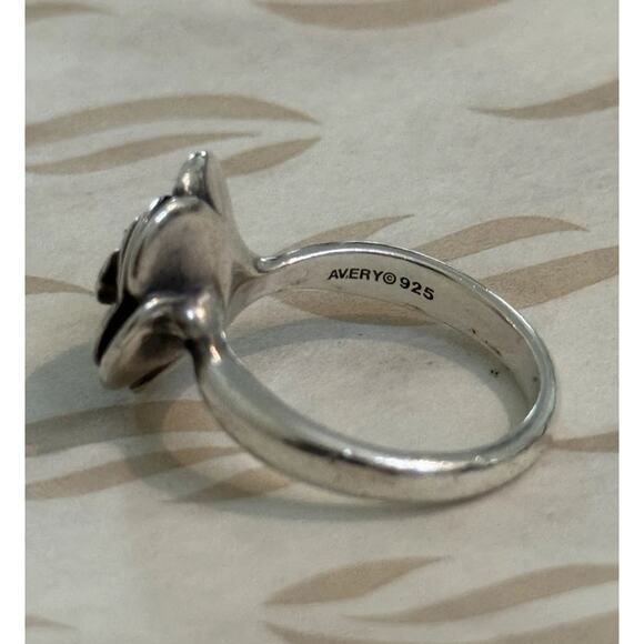 Pre-Owned James Avery Retired Sterling Silver Rose Blossom Ring Size 6 - Picture 2 of 3